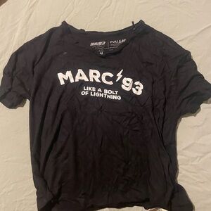 Black Graphic Tee with White Print